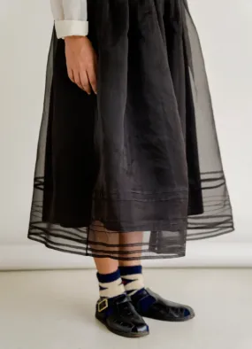 Lola black silk skirt