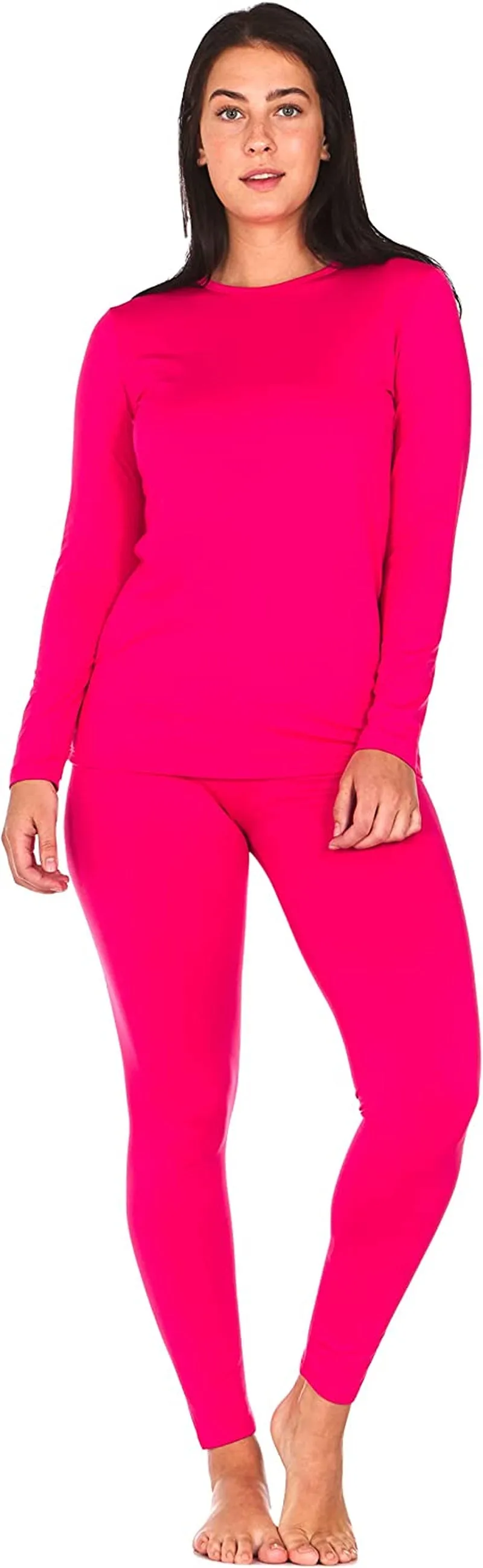 Long Johns Thermal Underwear for Women Fleece Lined Base Layer Pajama Set Cold Weather