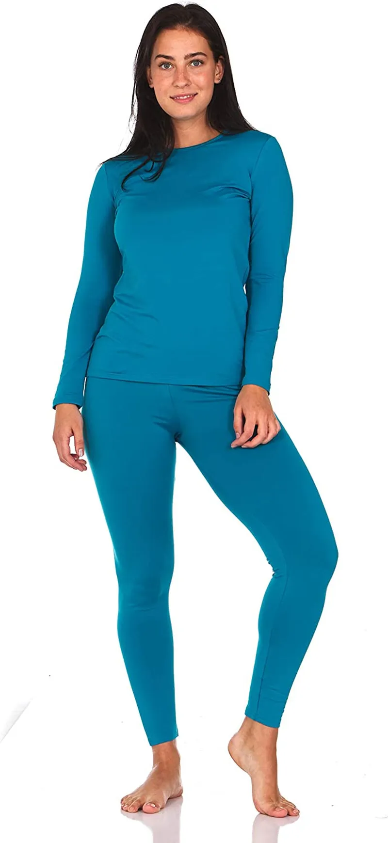 Long Johns Thermal Underwear for Women Fleece Lined Base Layer Pajama Set Cold Weather