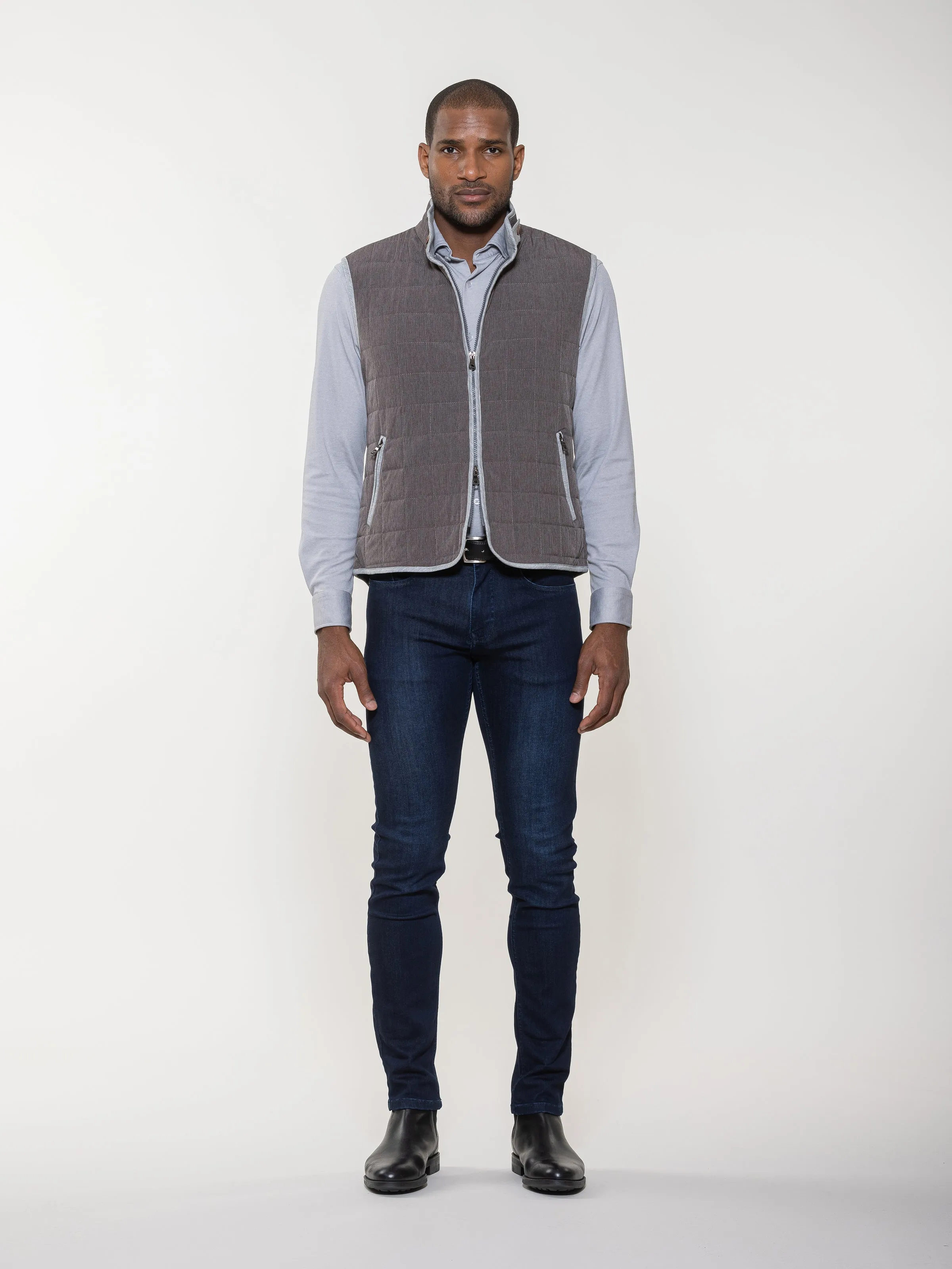 Luciano Visconti Quilted Piped Vest