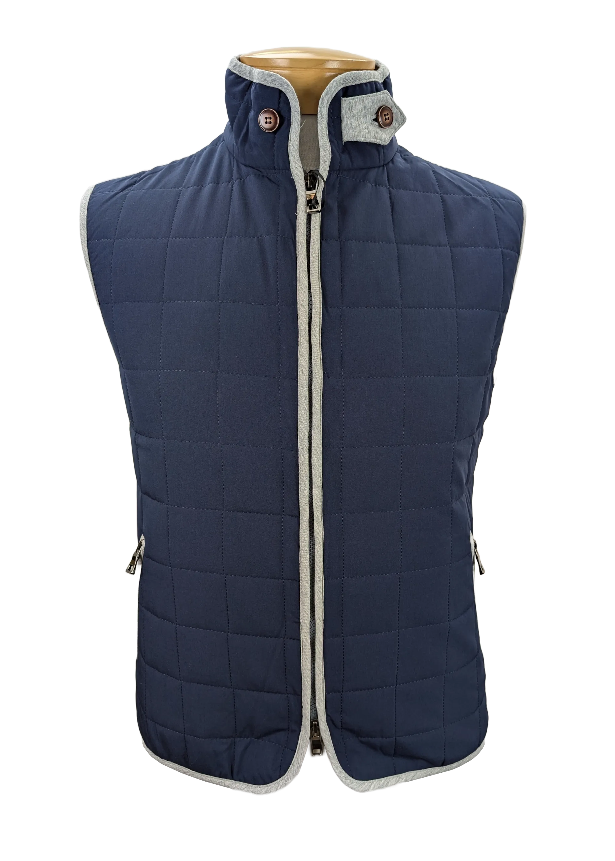 Luciano Visconti Quilted Piped Vest