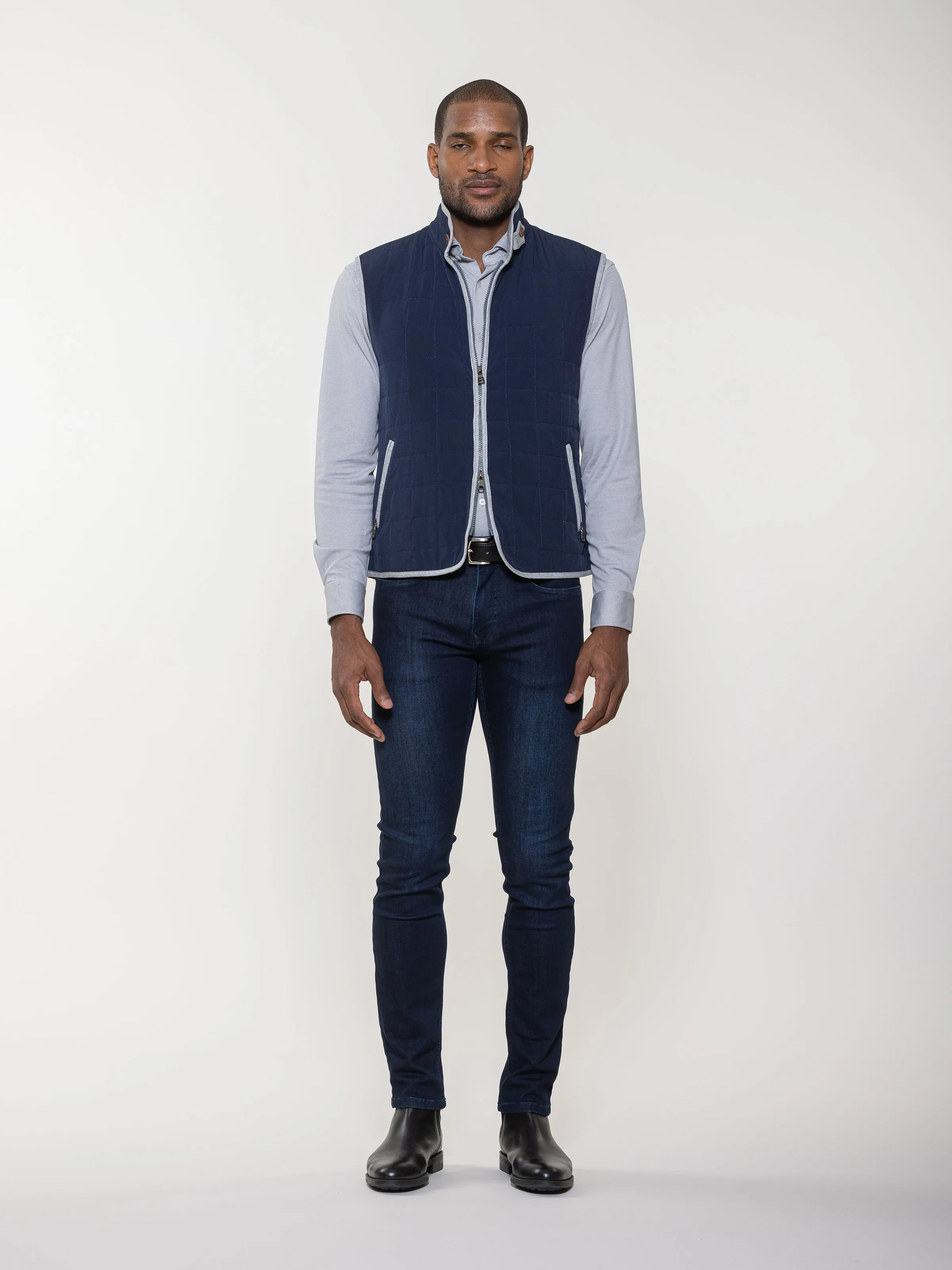 Luciano Visconti Quilted Piped Vest