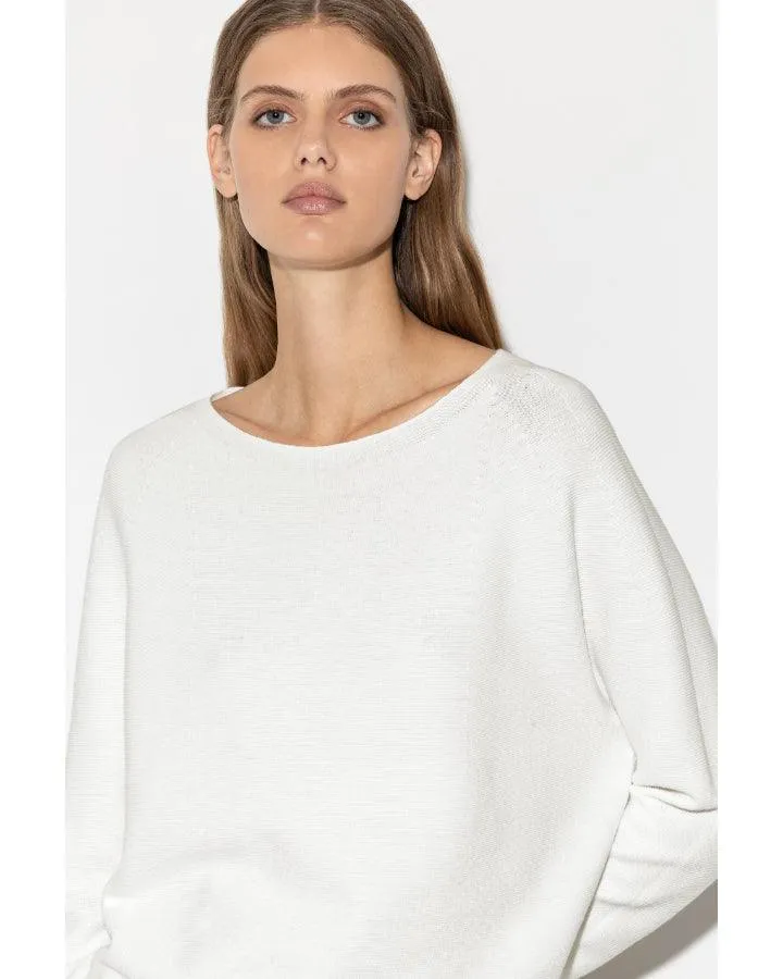 Luisa Cerano Cotton Purl Knit Pullover