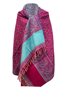 LUXURY HANDMADE pink blue colour shawl winter wool Scarf Yak Wool stole unisex Travel Wrap soft Meditation blanket gift for her