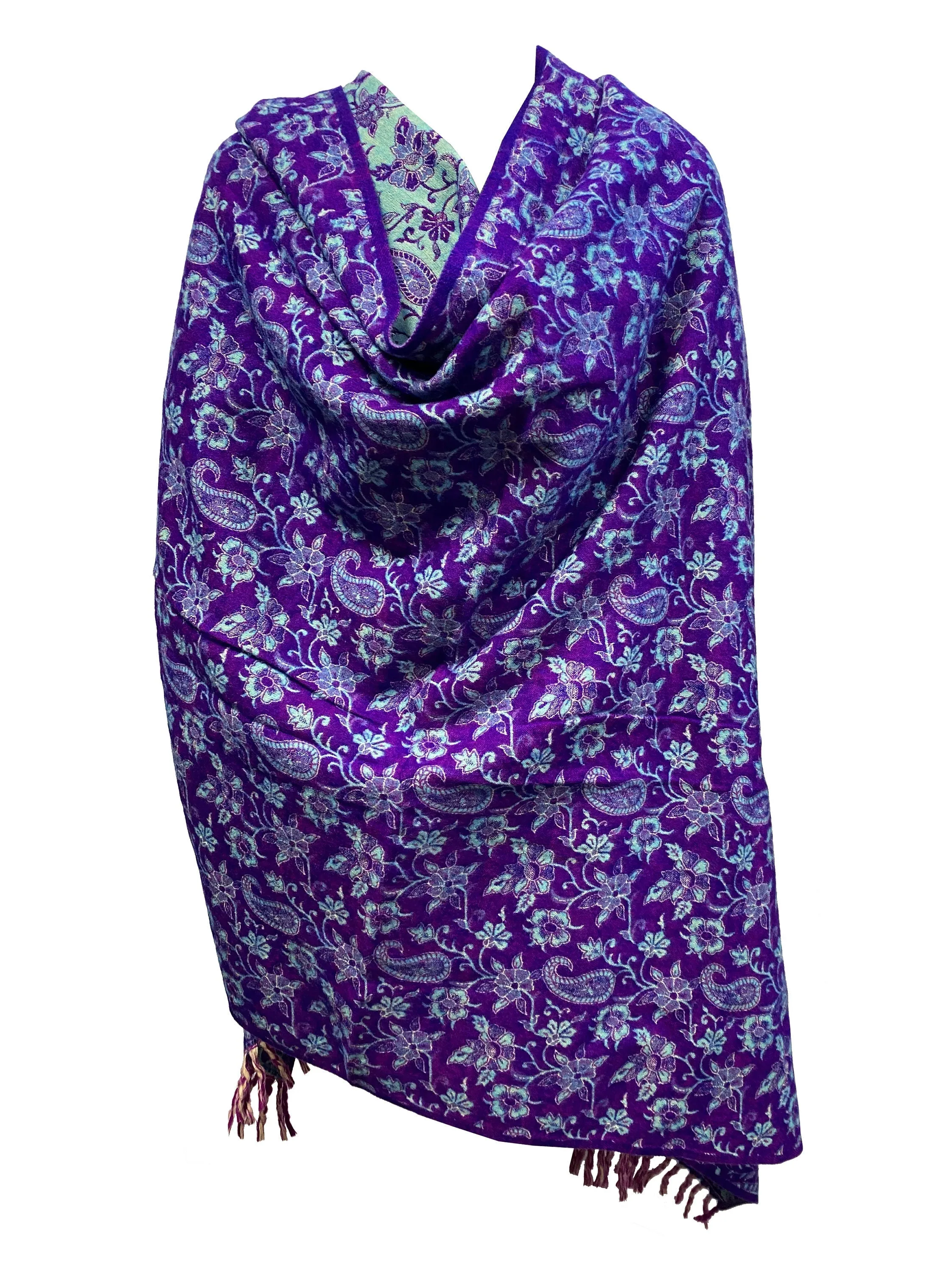 LUXURY HANDMADE PURPLE Mint  winter wool Scarf Yak Wool comfortable scarf Shawl Blanket stole unisexTravel Wrap Meditation Soft gift for her