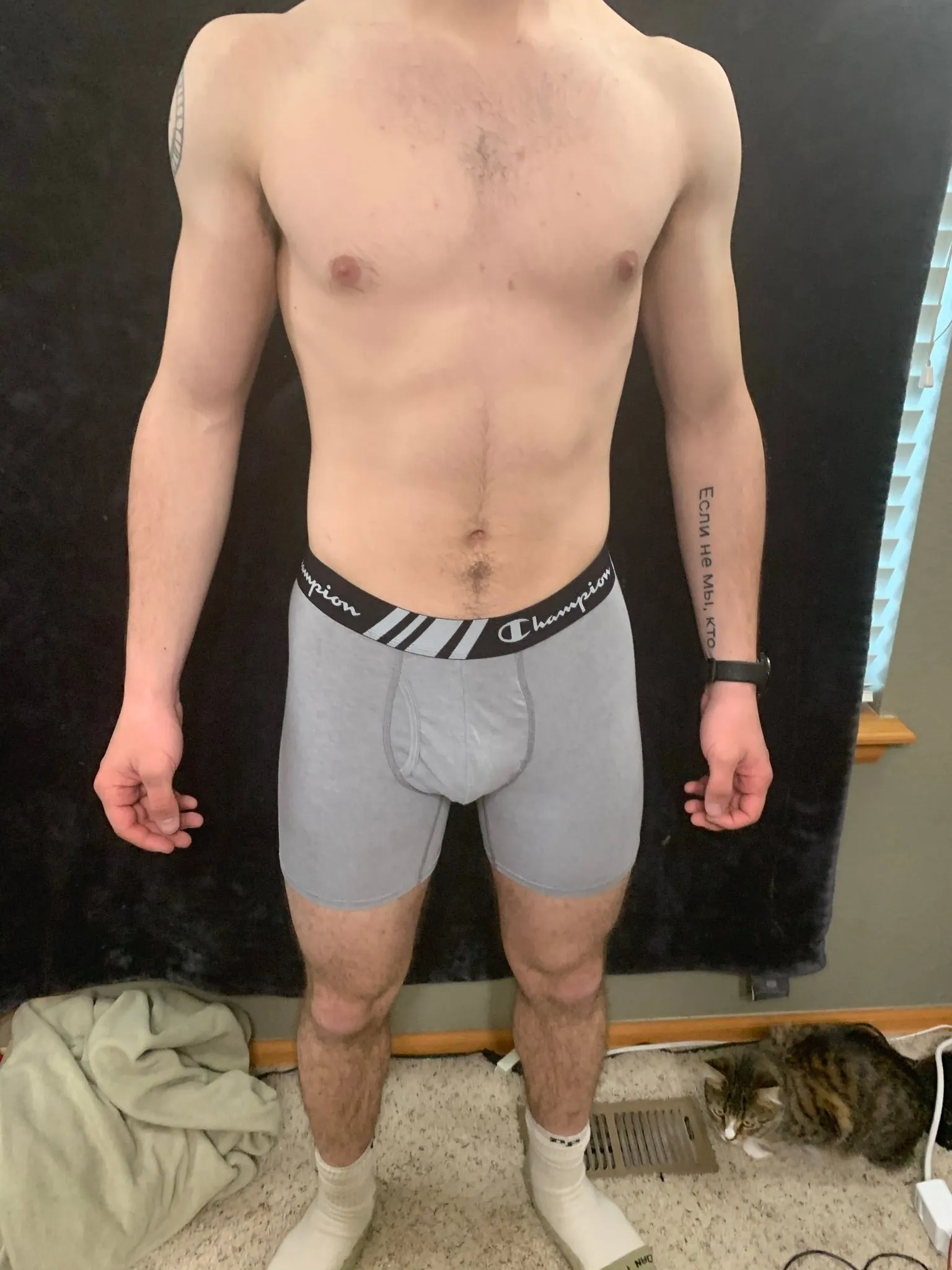 Men's Champion Boxer Briefs Black or Gray