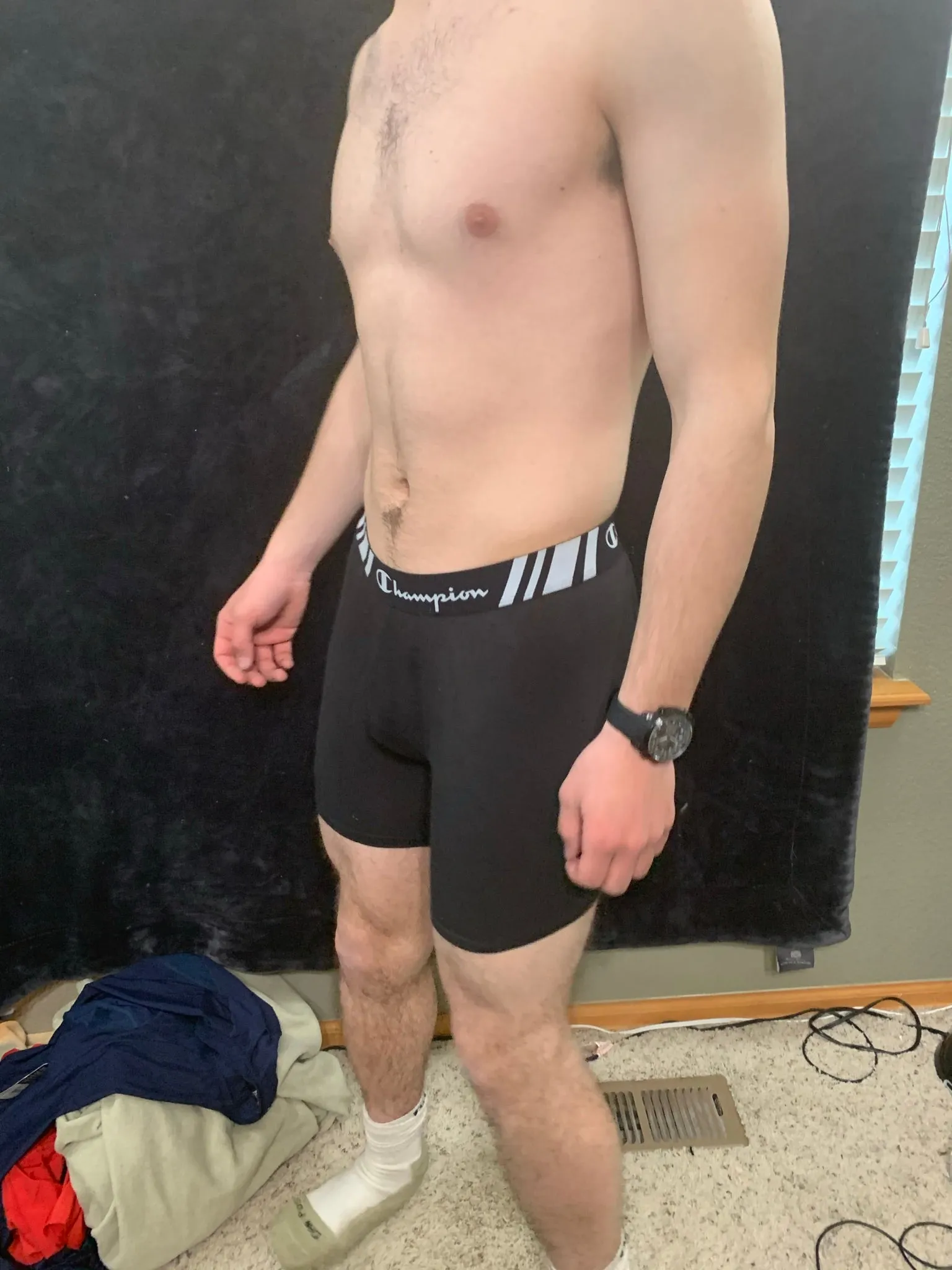 Men's Champion Boxer Briefs Black or Gray