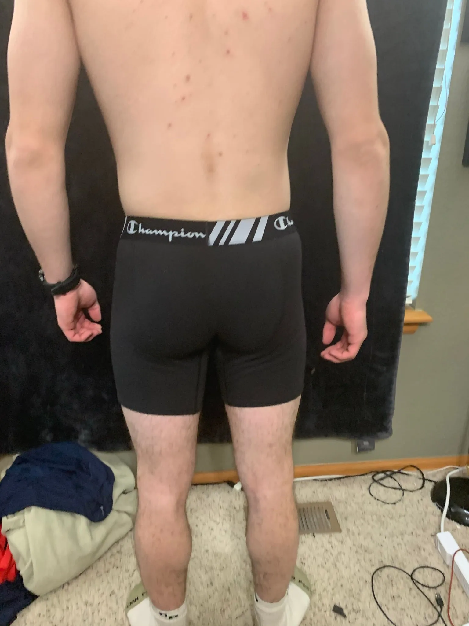 Men's Champion Boxer Briefs Black or Gray