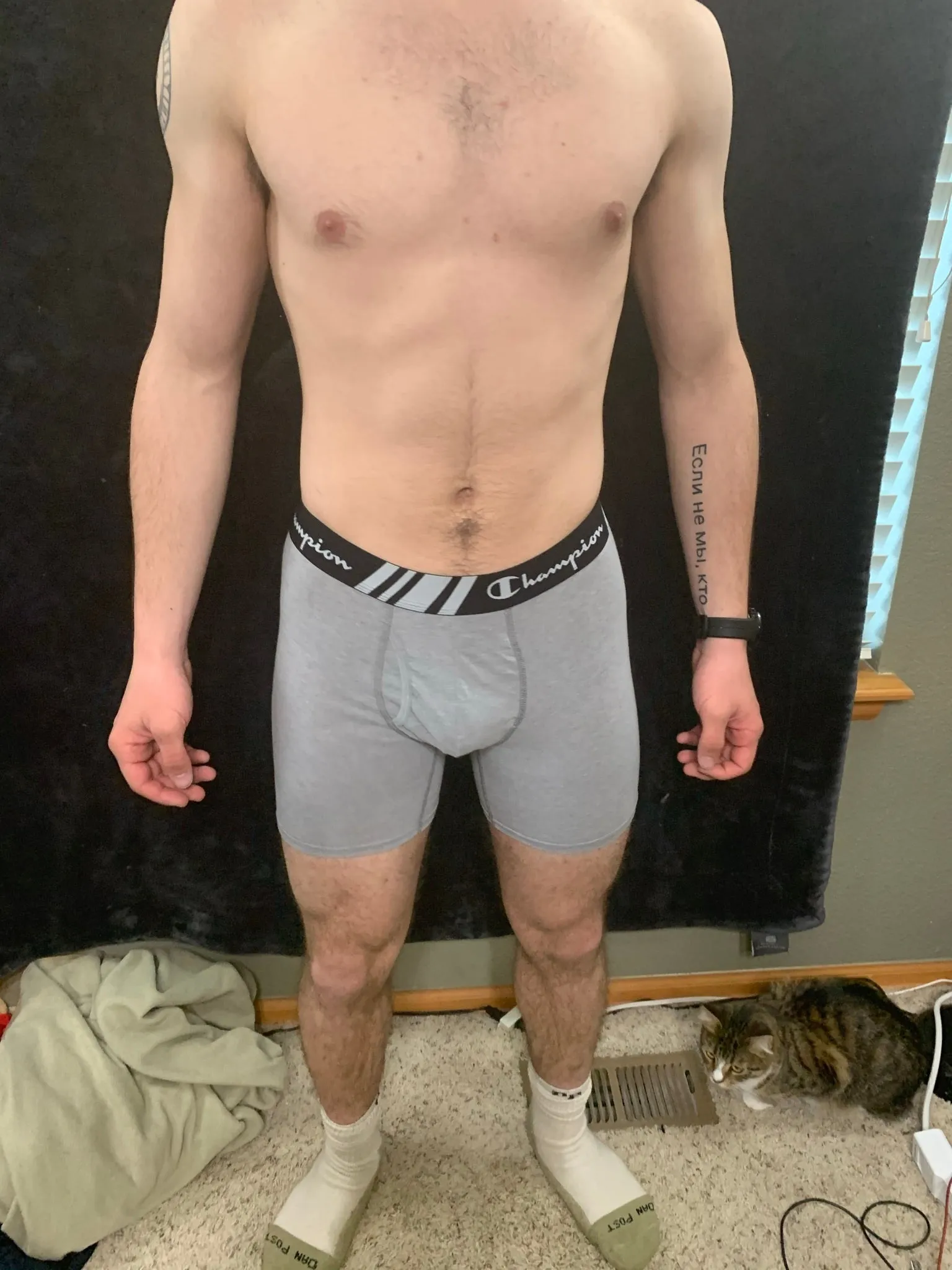 Men's Champion Boxer Briefs Black or Gray