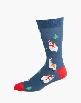 MENS CHRISTMAS FALA LLAMA BAMBOO SOCK