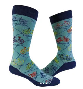 Men’s “Cycologist” bike lover crew sock