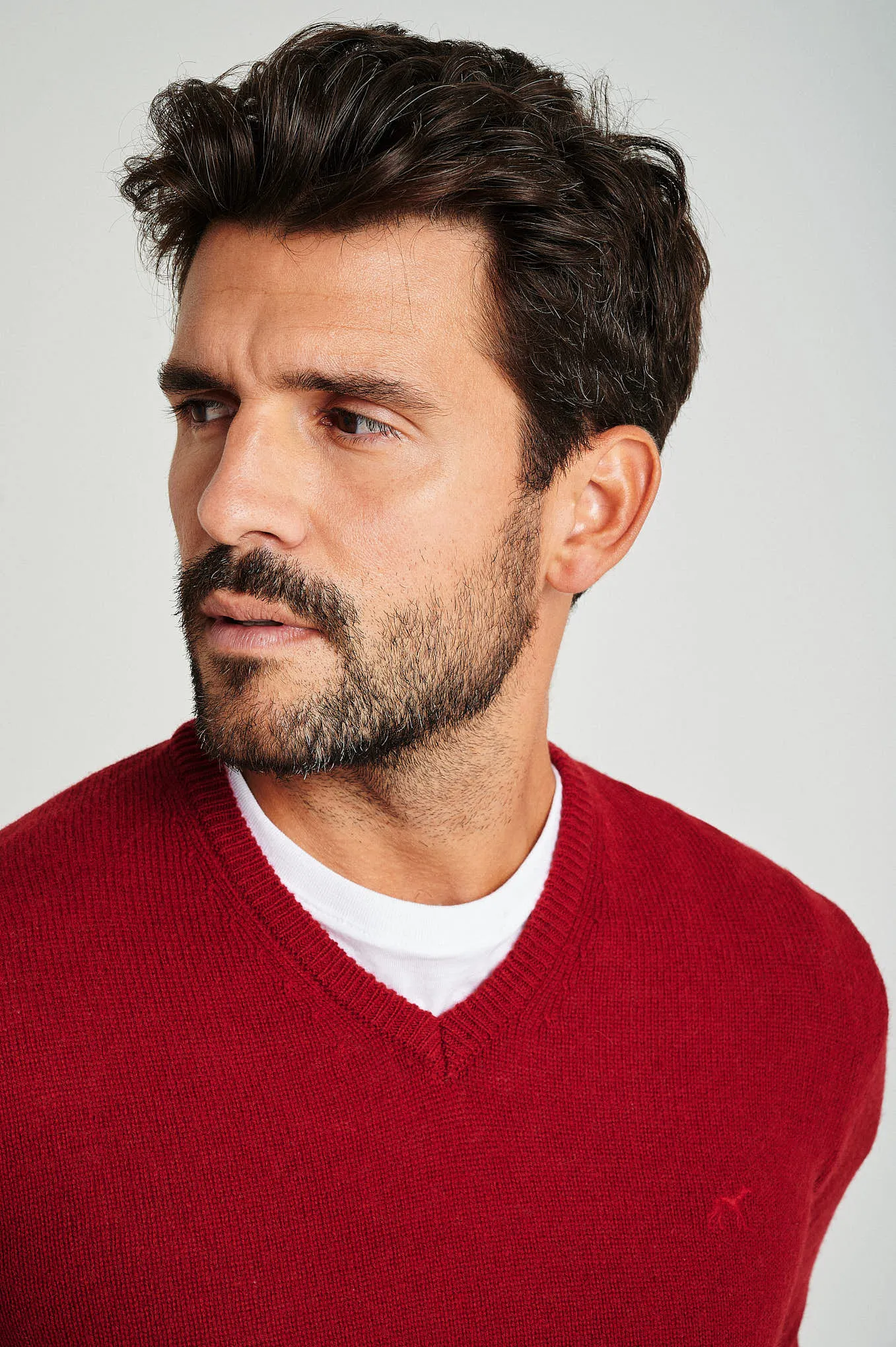 Men's machine washable V neck sweater