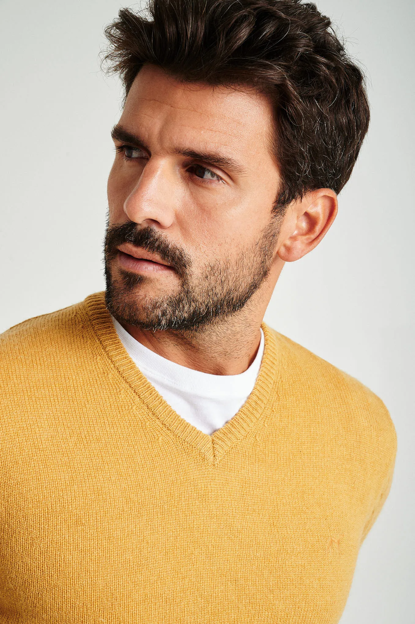 Men's machine washable V neck sweater