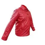 Men's Red Leather Pullover Shirt Cow Sheep Leather - PULL1