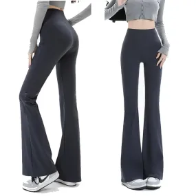 Micro-cropped Shark High-waisted Slim Body Horseshoe Wide-leg Tight Flared Pants Leggings