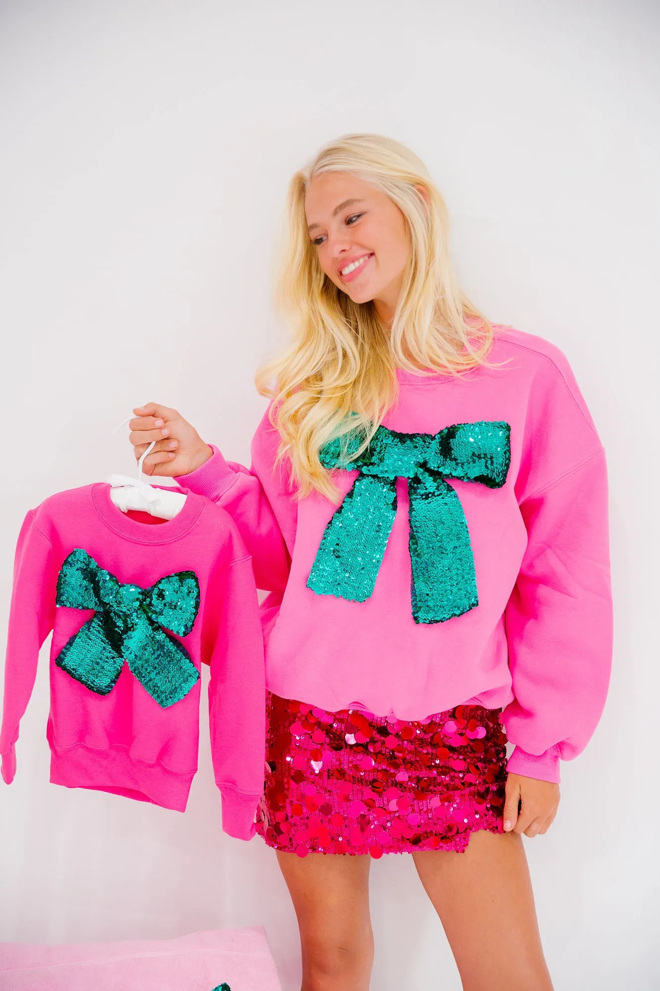 MINI KIDS SEASON TO SPARKLE PINK PULLOVER