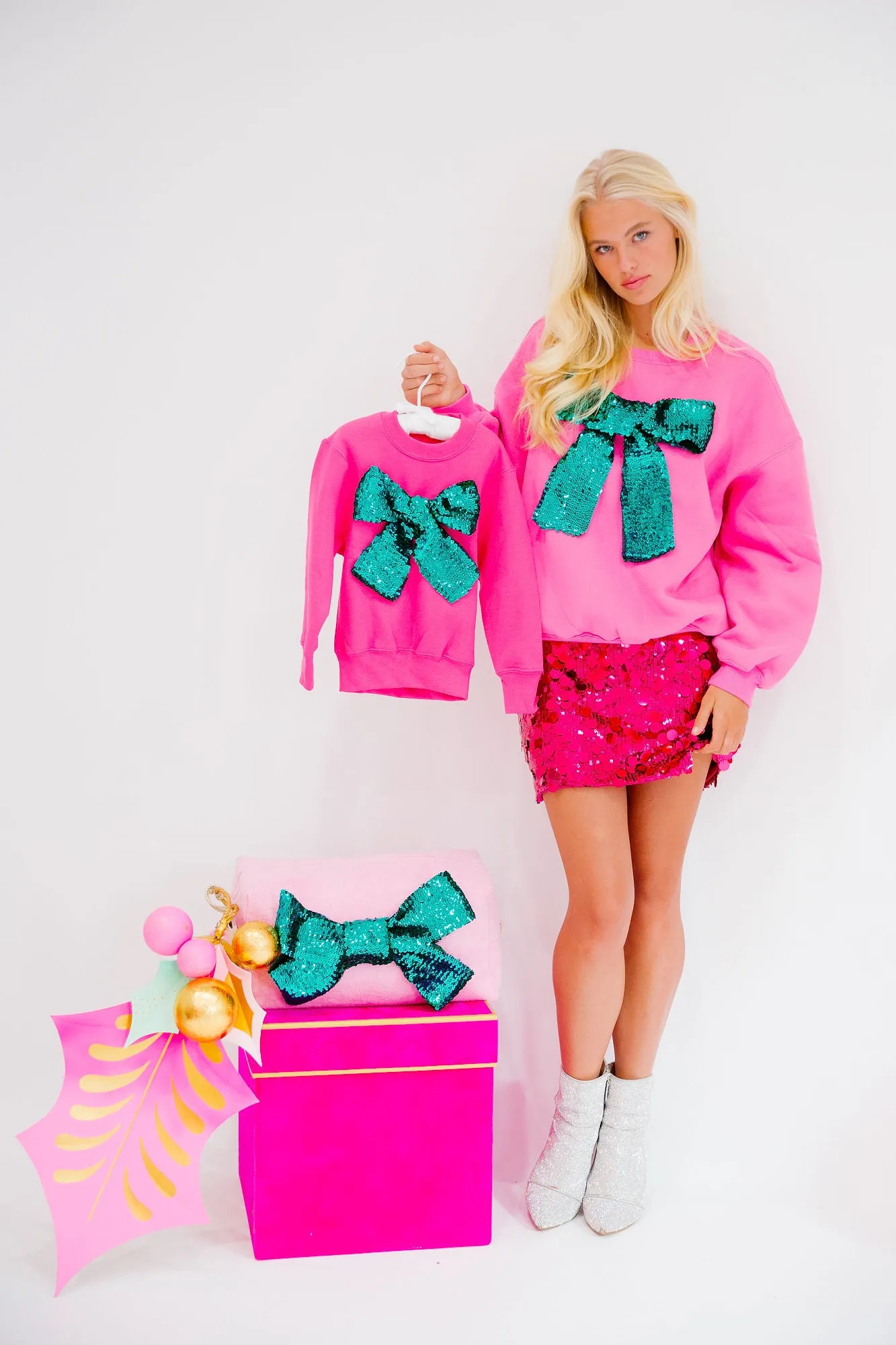 MINI KIDS SEASON TO SPARKLE PINK PULLOVER