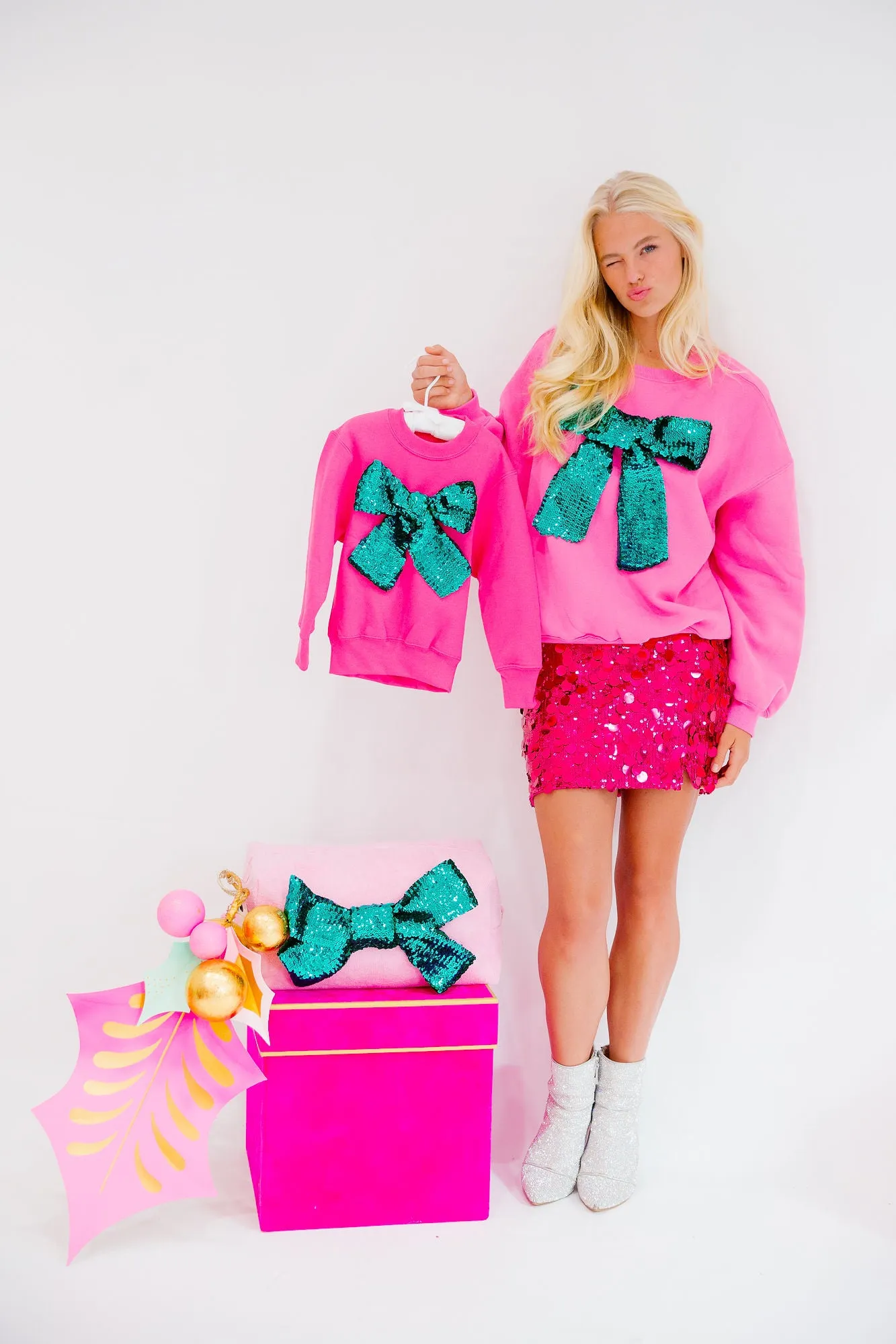 MINI KIDS SEASON TO SPARKLE PINK PULLOVER