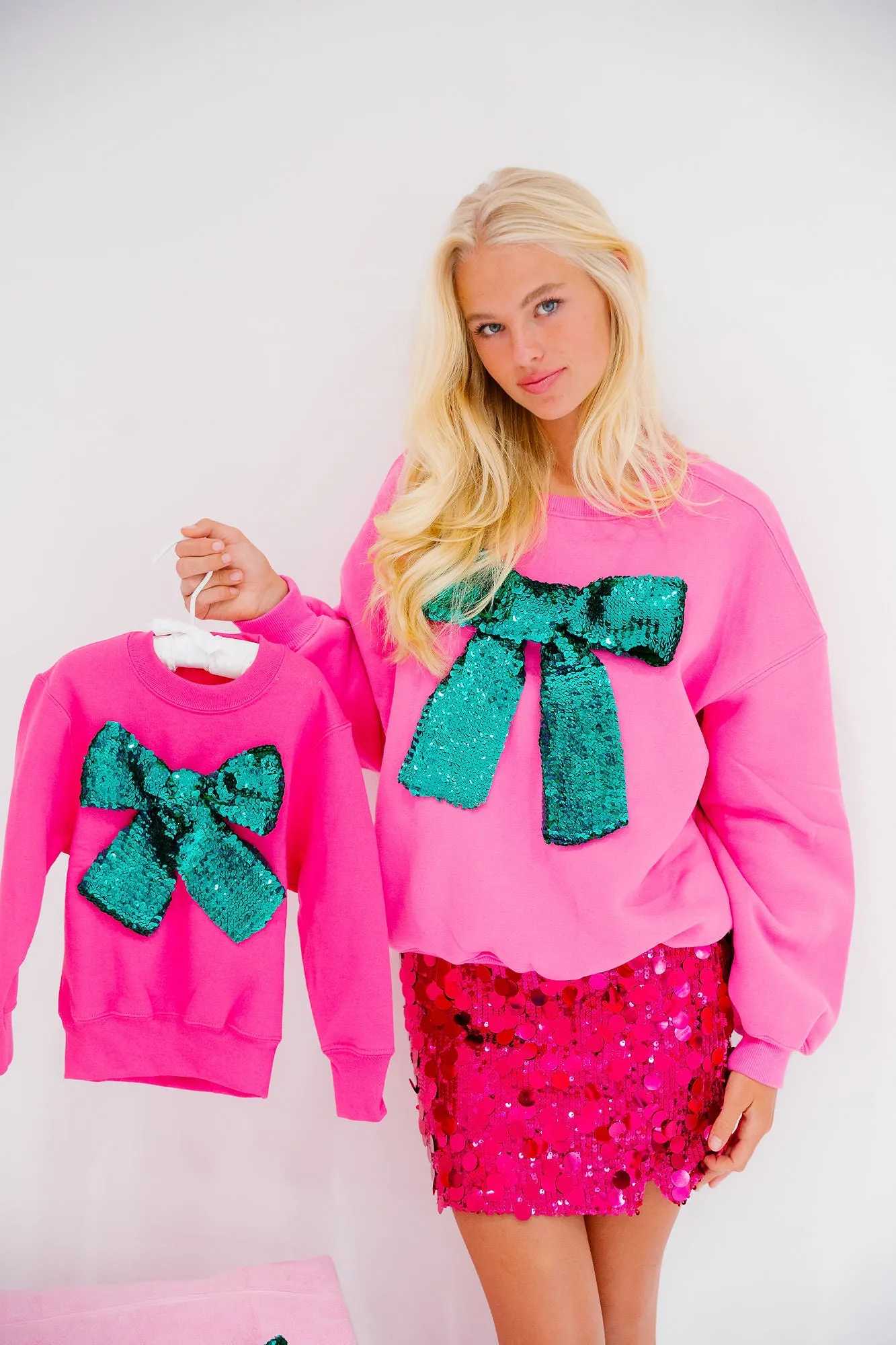 MINI KIDS SEASON TO SPARKLE PINK PULLOVER