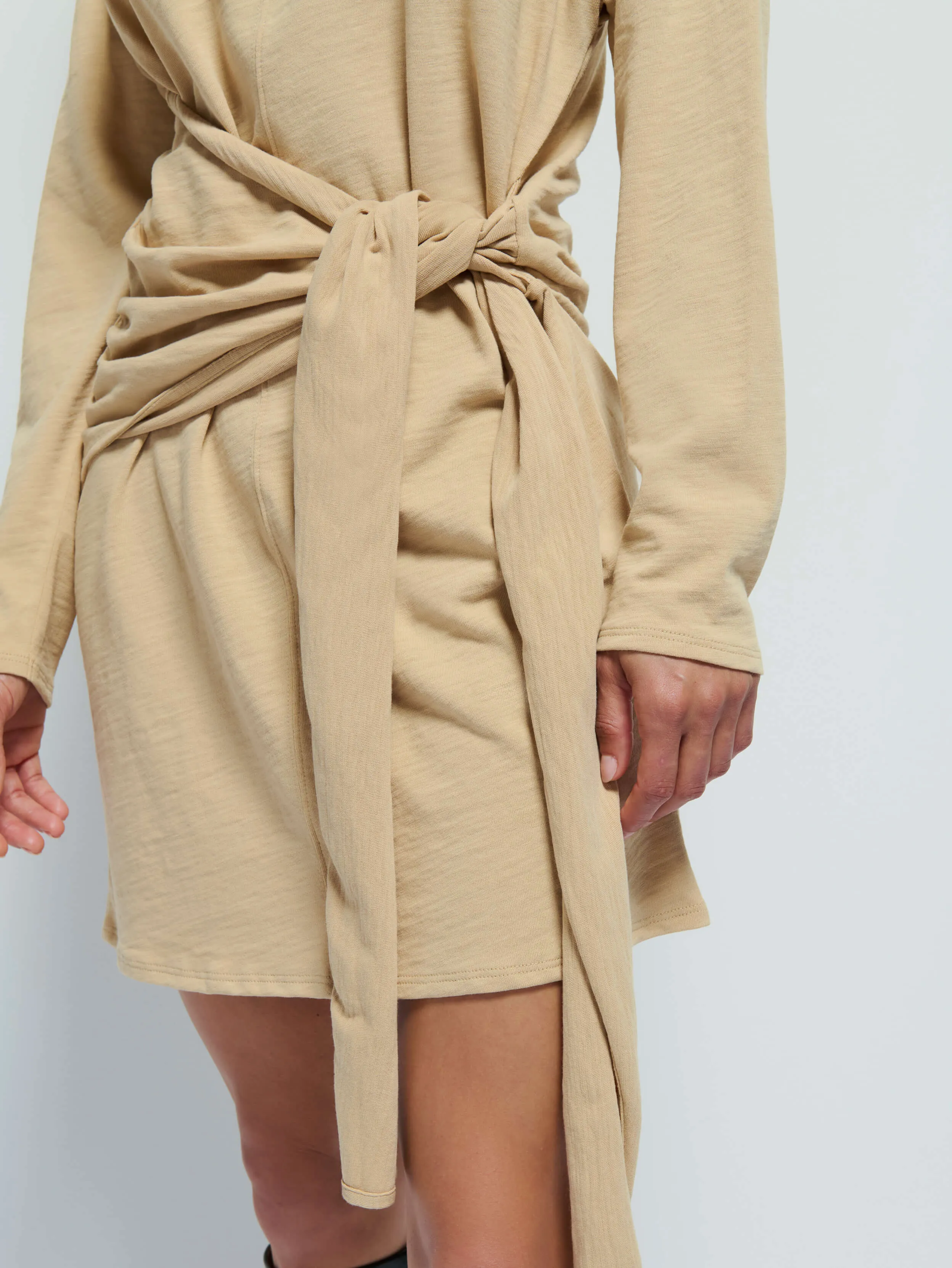 Nation LTD - Gloria Wrap Front Dress in Warm Sand