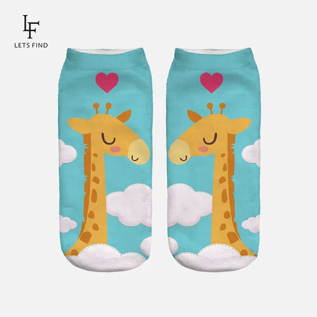 New 3D Print Socks Pusheen Giraffe avocado Flag fish Women Socks Cute  Ankle Sock Multiple Cartoons Casual Type Teenager Socks