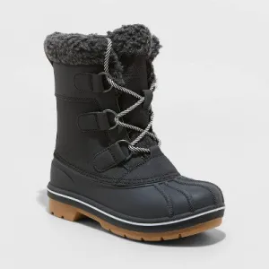 New - Boys' Kit Winter Boots - Cat & Jack Black 2