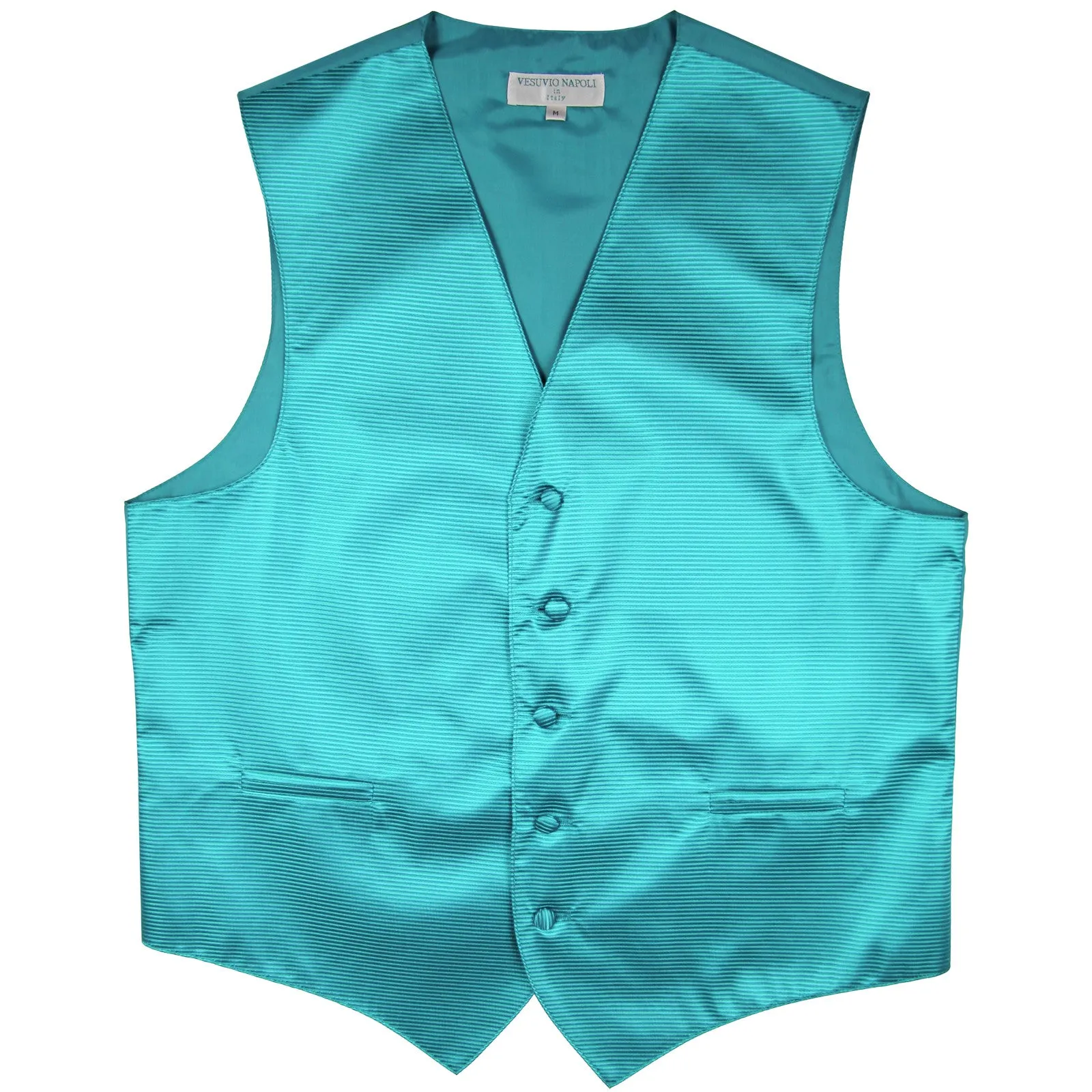 New formal men's tuxedo vest waistcoat only striped pattern prom wedding turquoise