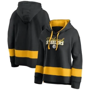 New - NFL Pittsburgh Steelers Women's Halftime Adjustment Long Sleeve Fleece Hooded Sweatshirt - S