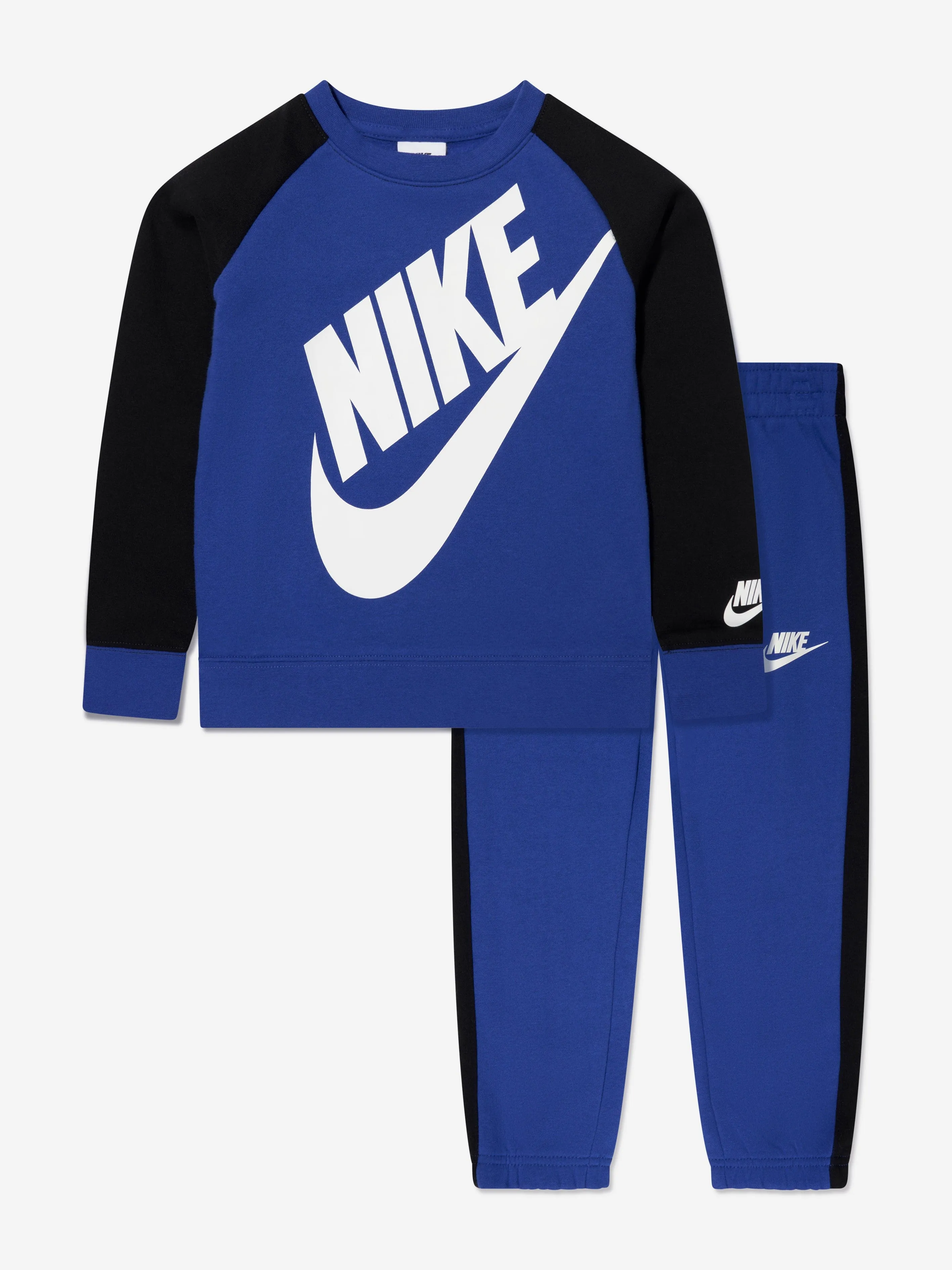 Nike Boys Oversized Futura Crew Tracksuit in Blue