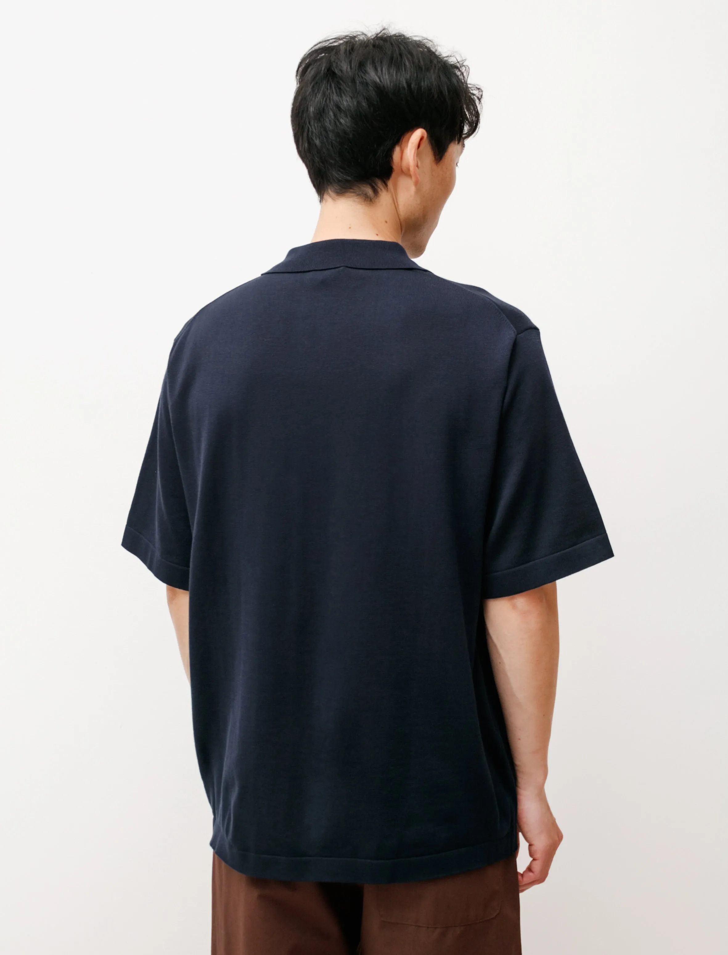 Organic Cotton Polo Sweater Navy