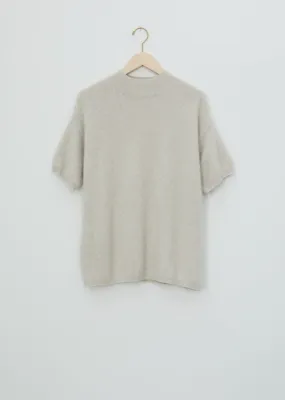 Pertusato Wool Short Sleeve Sweater — Stone