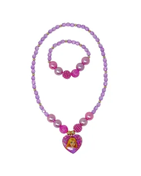 Pink Poppy Disney Rapunzel Necklace and Bracelet Set