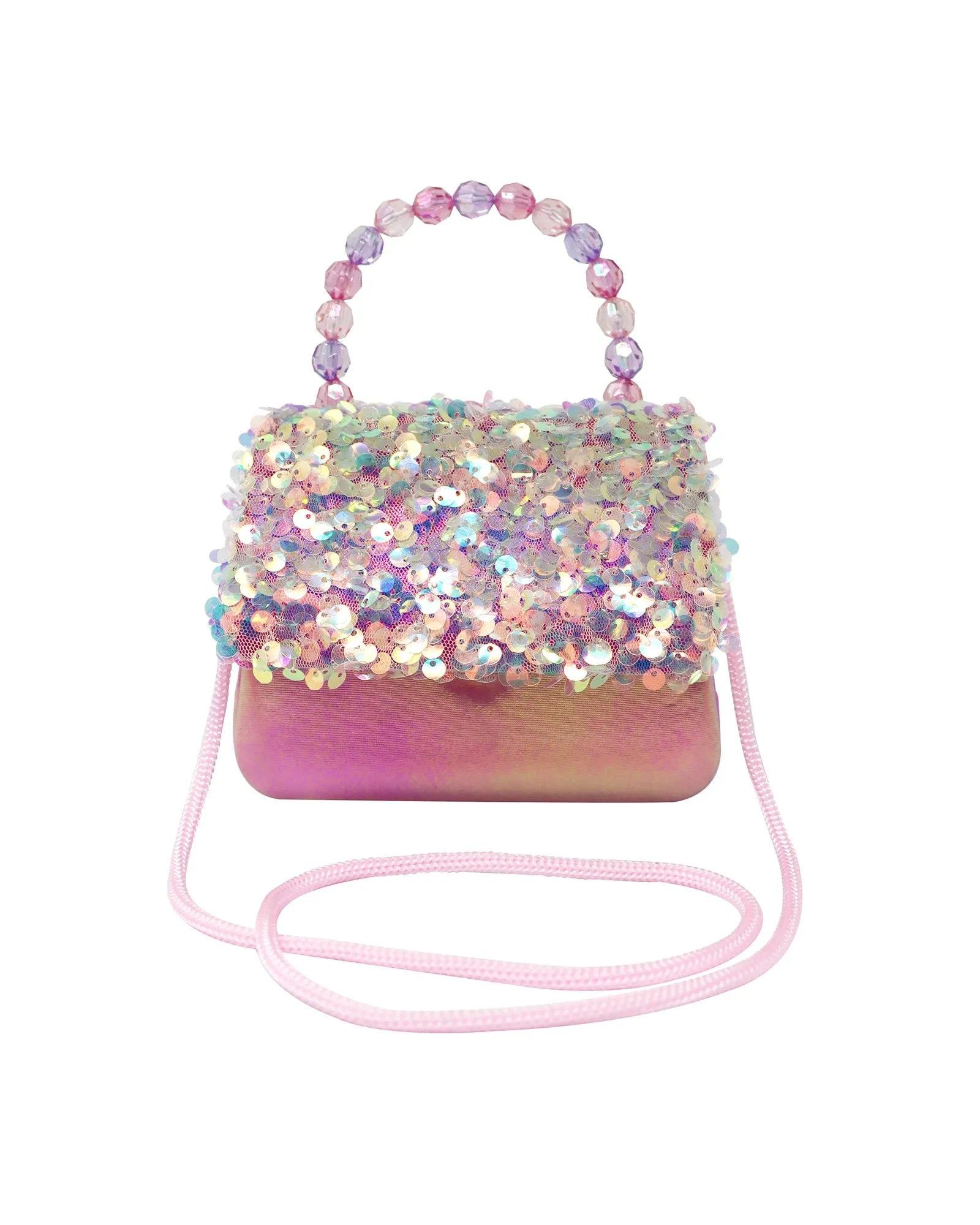 Pink Poppy Sequin Handbag