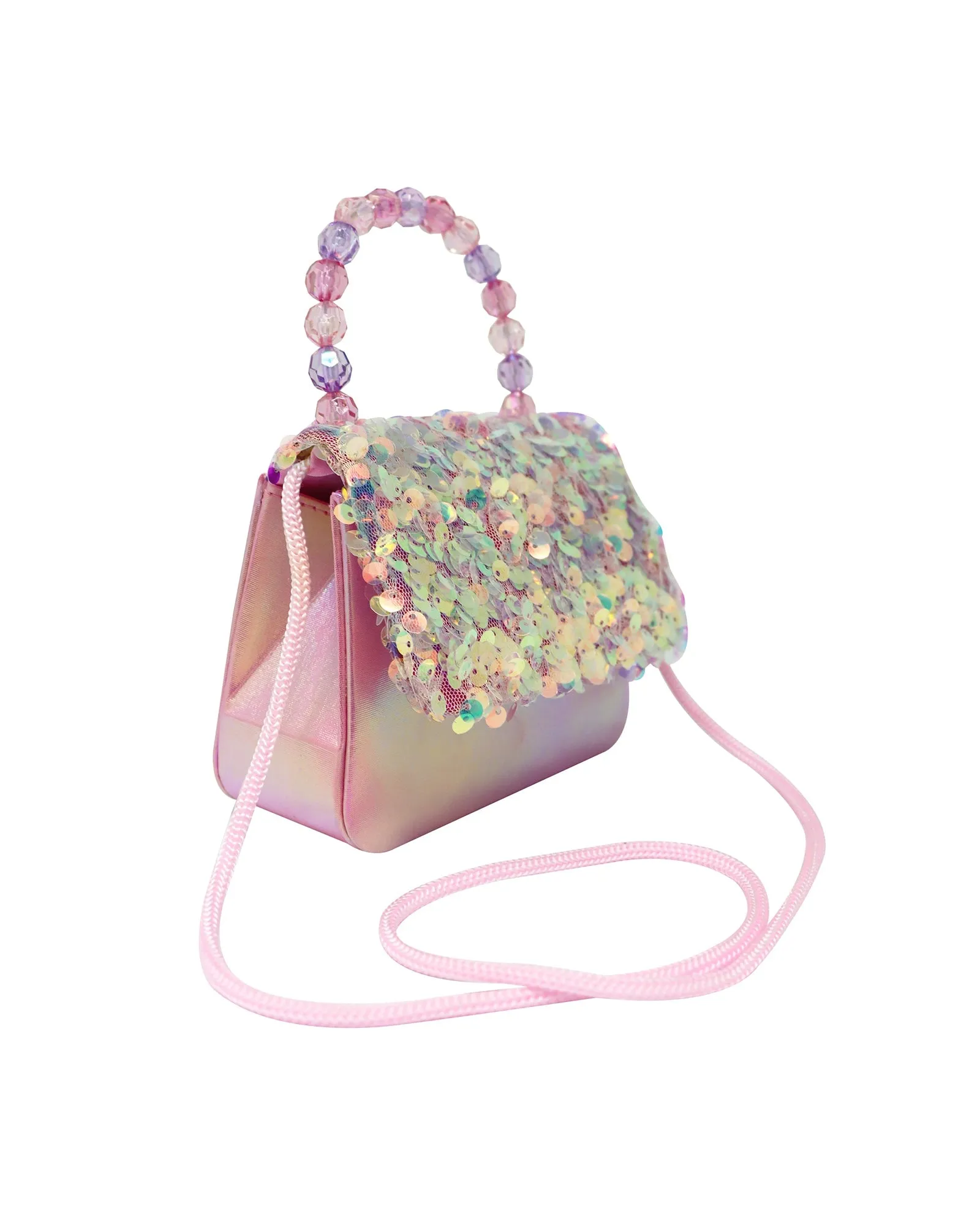 Pink Poppy Sequin Handbag