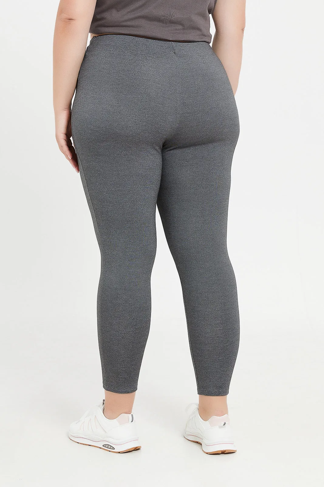 Plus Size Charcoal Ponte Legging