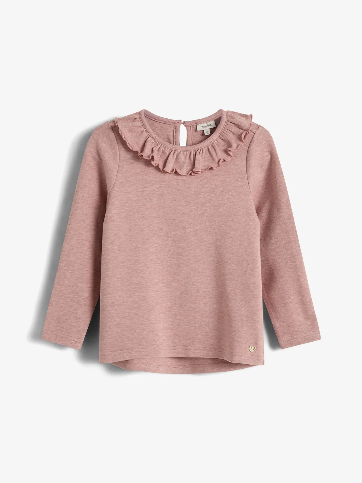 Plush Jersey Pierrot Collar Blouse - Kids - Dusty Rose Melange