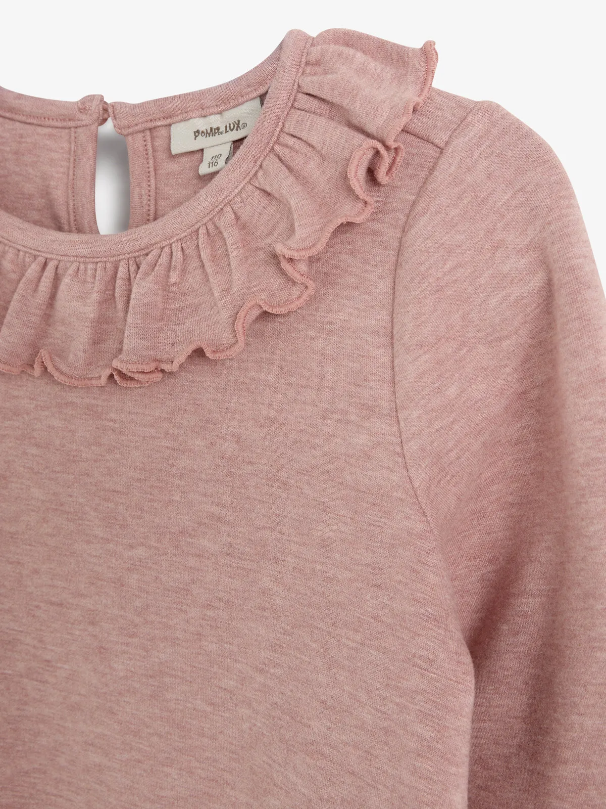 Plush Jersey Pierrot Collar Blouse - Kids - Dusty Rose Melange