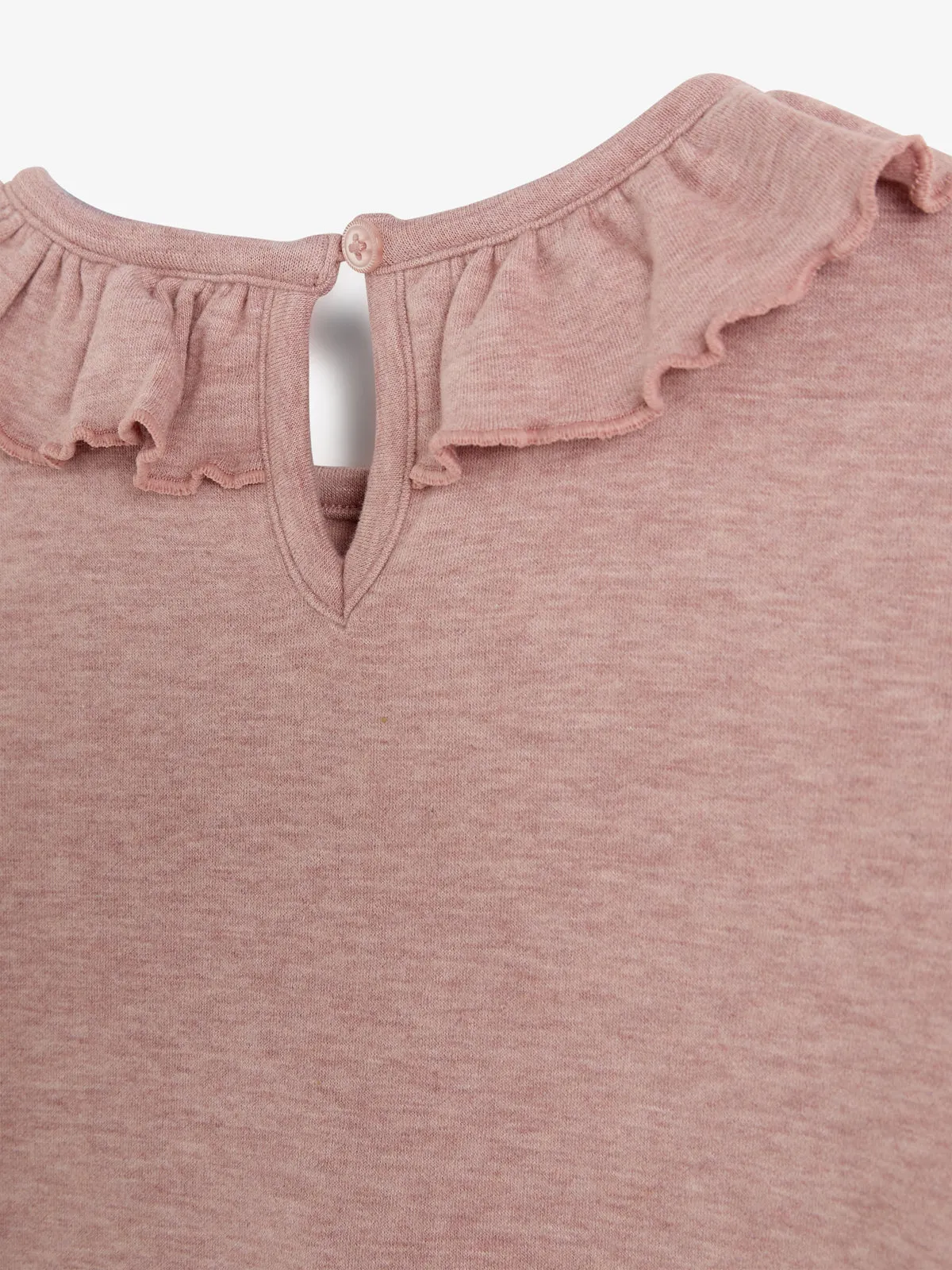 Plush Jersey Pierrot Collar Blouse - Kids - Dusty Rose Melange