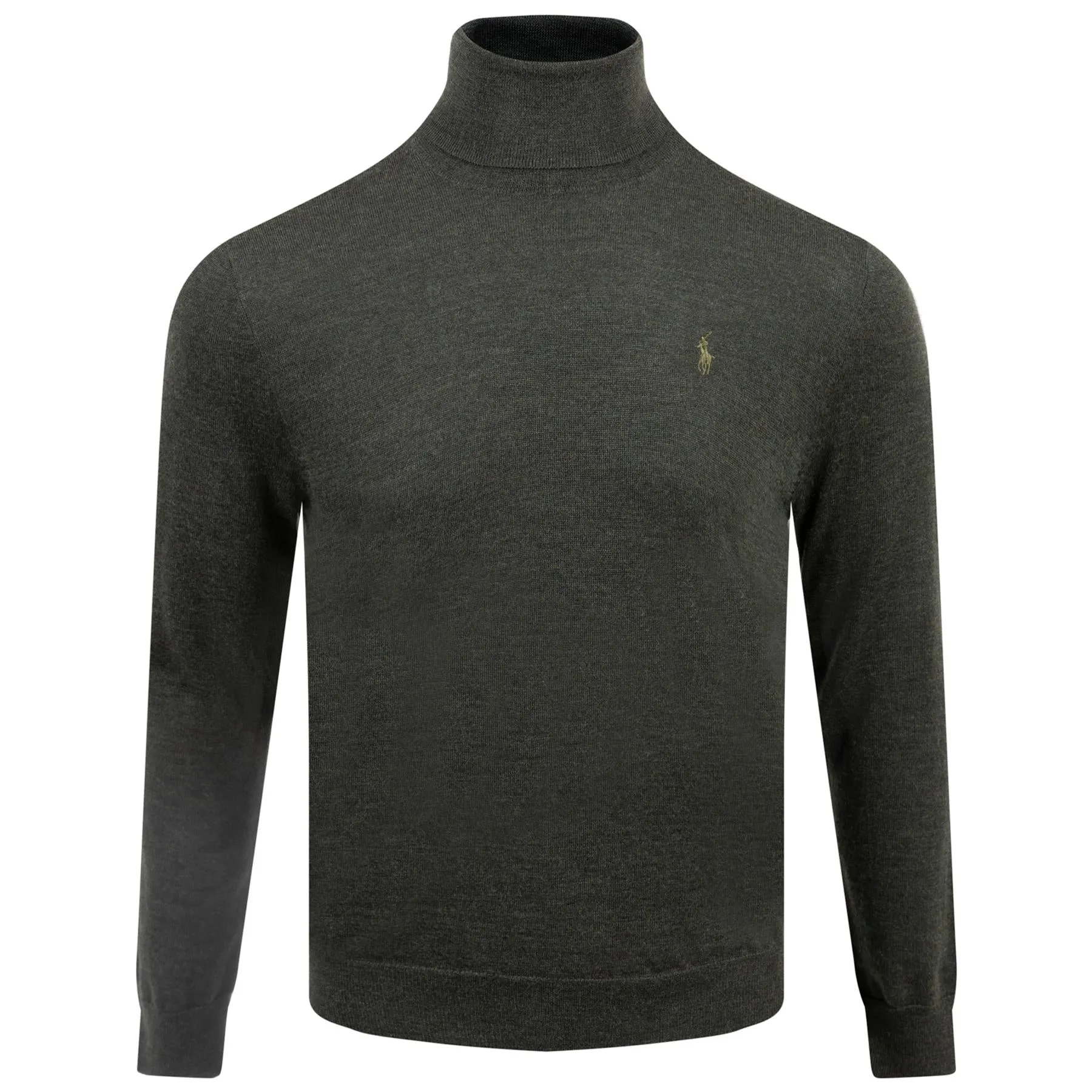 Polo Golf Washable Wool Turtleneck Sweater Olive Heather - AW23