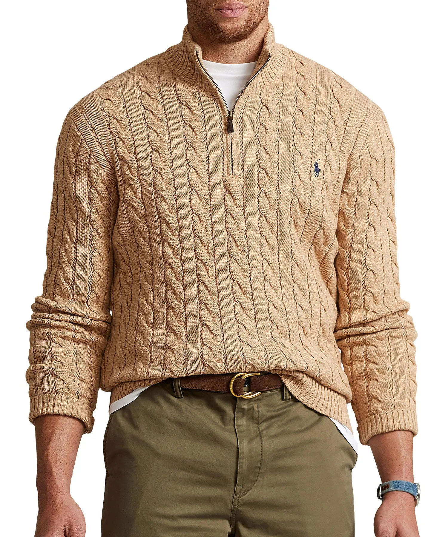 Polo Ralph Lauren Cotton Cable Half-Zip Pullover Sweater