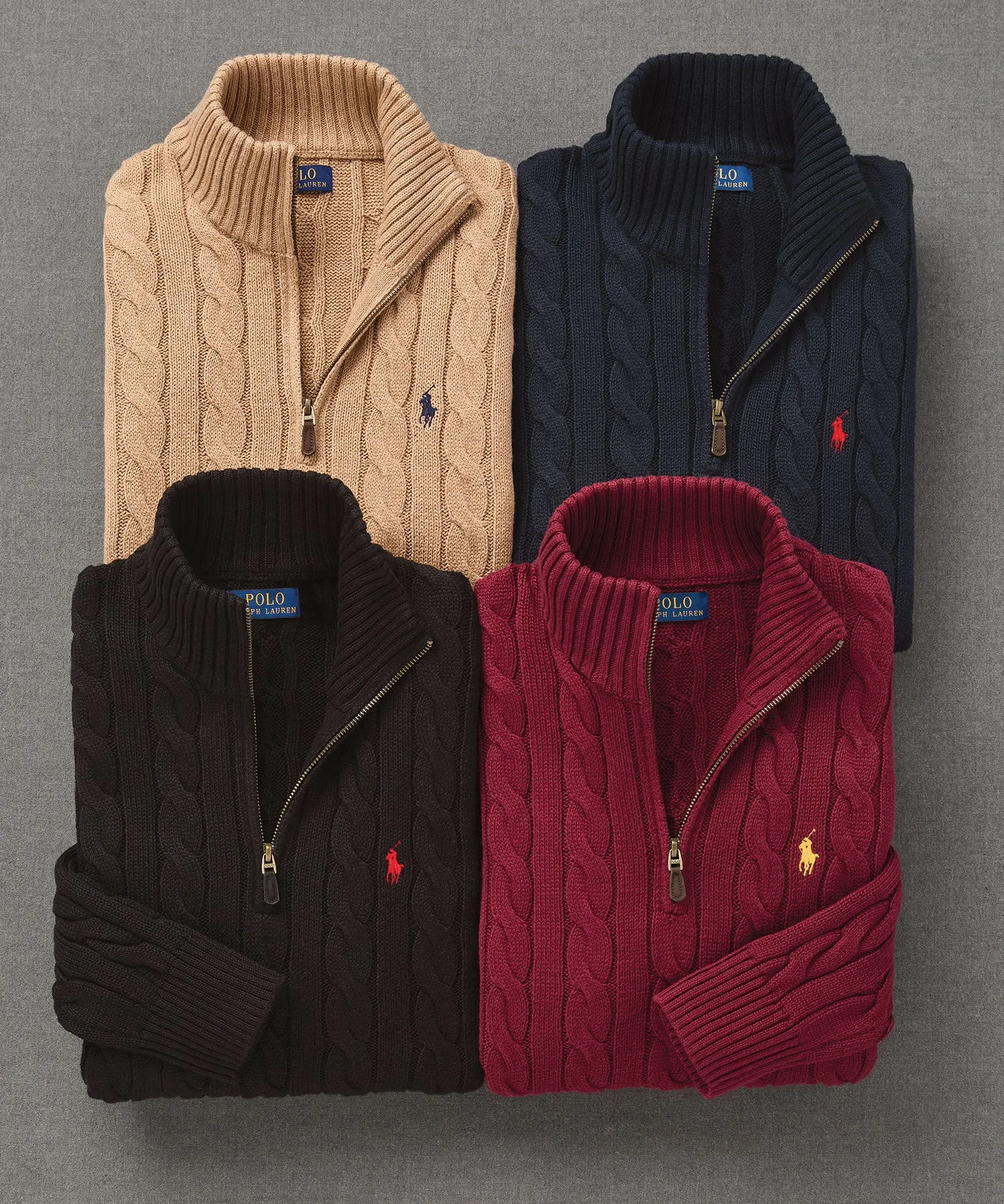 Polo Ralph Lauren Cotton Cable Half-Zip Pullover Sweater