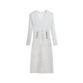 Pre Order:  Hollow Ice Silk Hip Wrapped Knitted Dress