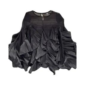 Pre Order:  Irregular Ruffle Long Sleeve Chiffon Blouse