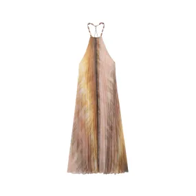 Pre Order:  Tie Dye Halter Neck Pleated Dress