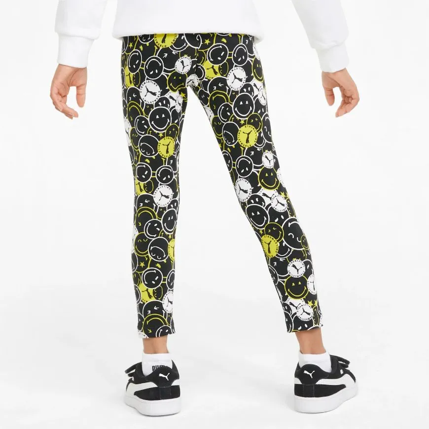 Puma X Smiley World Printed Girls Lifestyle Tight Black