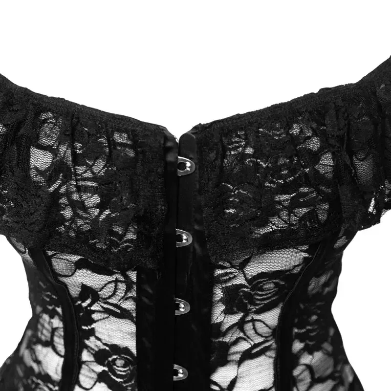 "Eve Royal Lace Off-The-Shoulder Top: Ruffle Sleeve - Women's Lingerie Collection"