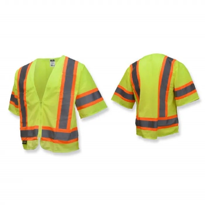 Radians SV22-3ZGM Economy Type R Class 3, Two-Tone Trim Safety Vest, Hi-Vis Green, 1 Each