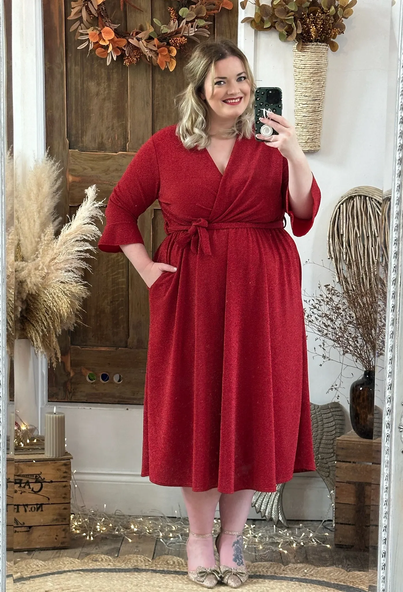 Red Sparkly Roxy Midaxi Dress