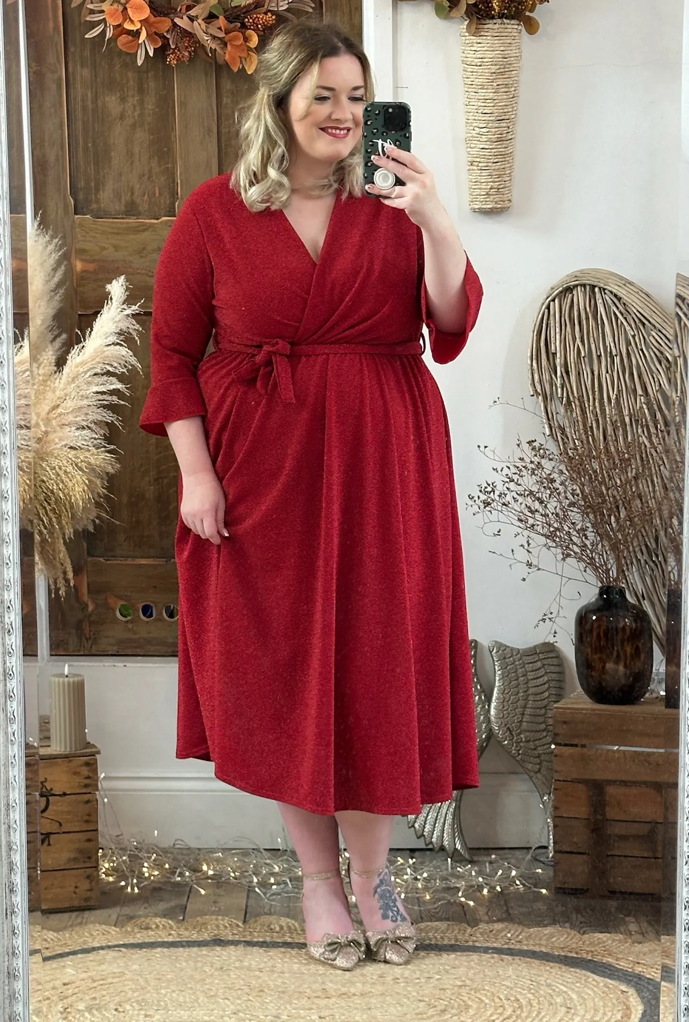 Red Sparkly Roxy Midaxi Dress