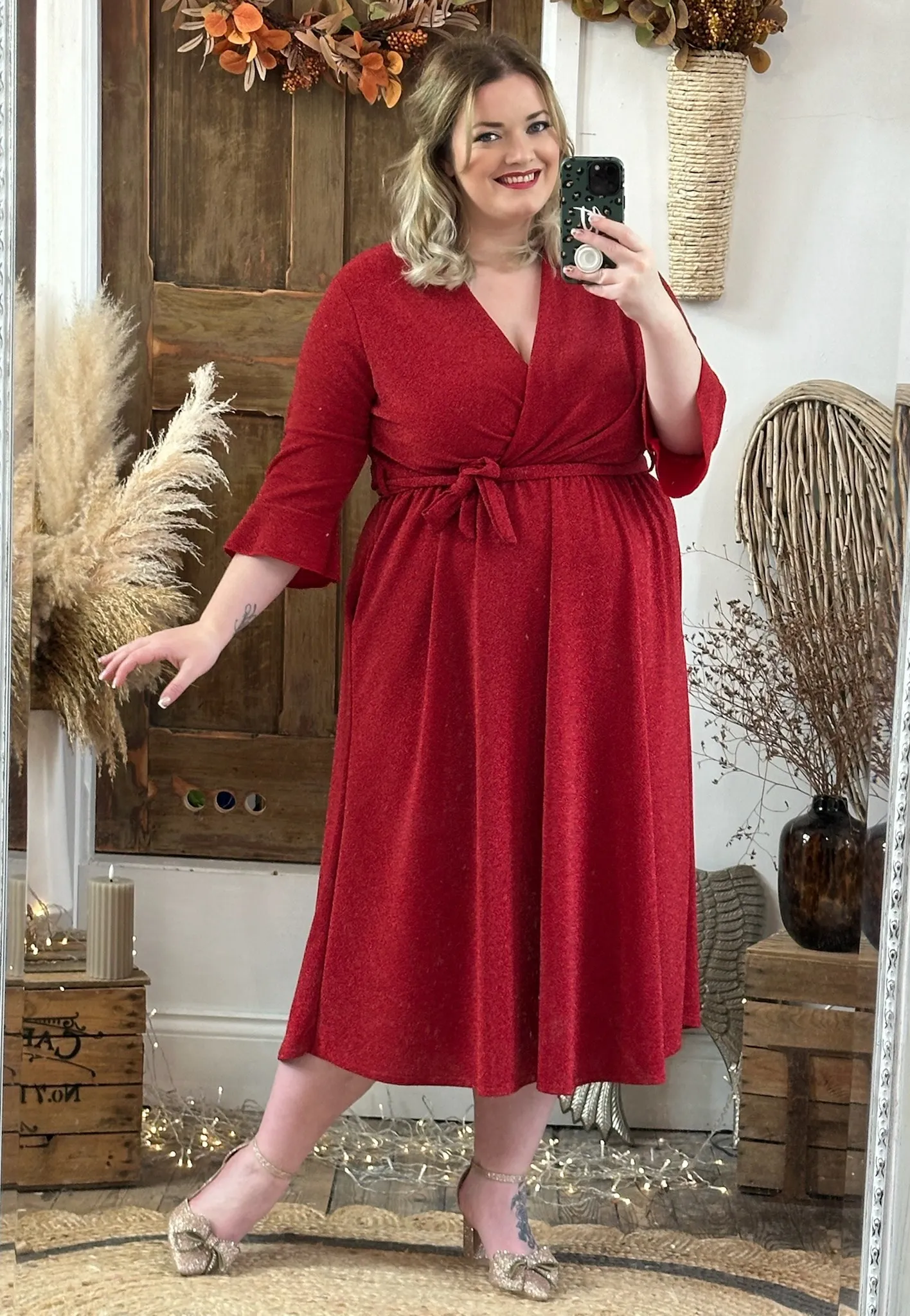 Red Sparkly Roxy Midaxi Dress